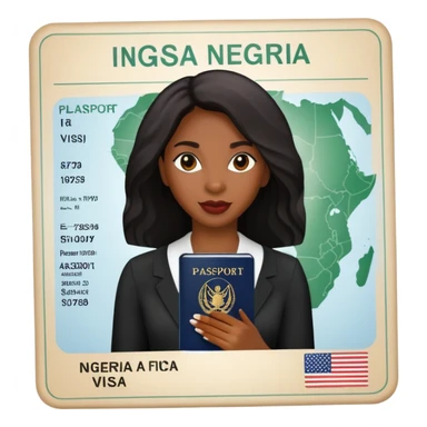 Nigeria, travel visa, with black woman photo on it. sticker