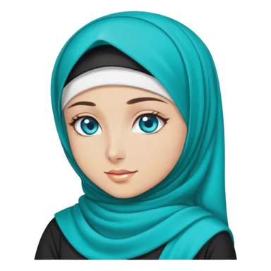 Turkish beautiful finish Konya girl blue eyes with hijab and turquoise stone dress sticker