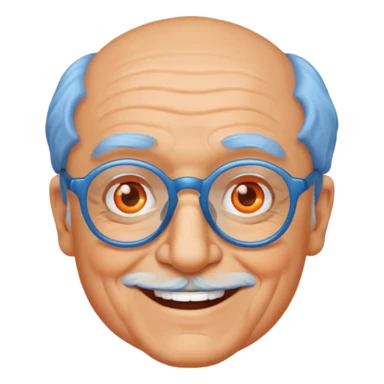 blue skinned orange glassed grandpa sticker