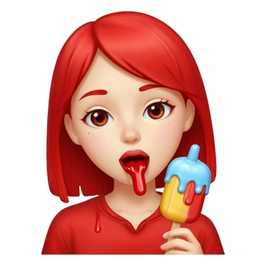 Girls licks popsicle  sticker