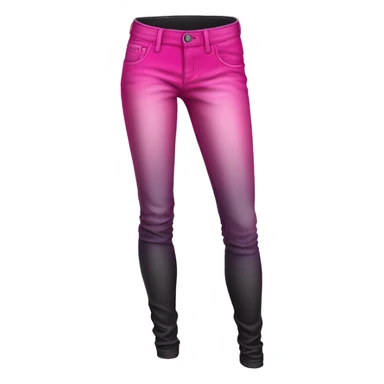 Realistic isolated pair of hot pink silver and black ombre jegging pants. sticker