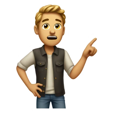 A guy looking confused, pointing at himself  sticker