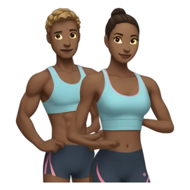 couple training together sticker