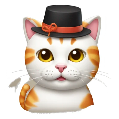 cat wearing a hat made of sushi sticker