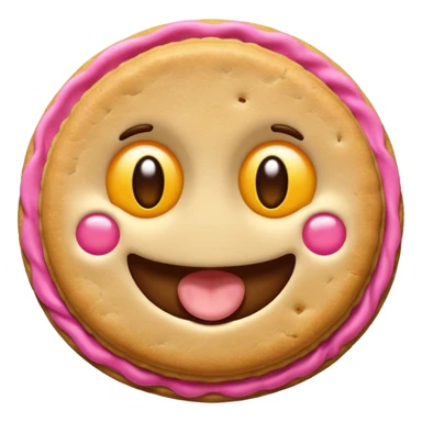 Flork mordiendo galleta expresión feliz sticker