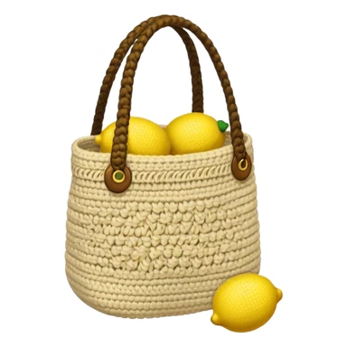 beige crocheted bag holding lemons sticker