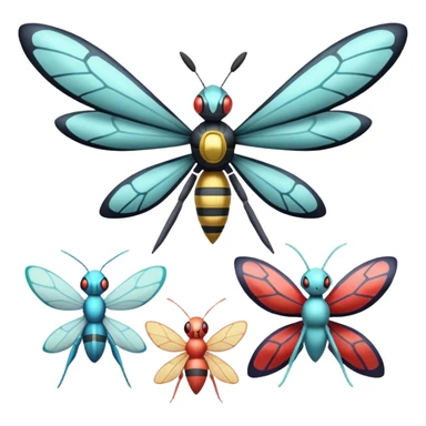 Vikavolt-Beedrill-Butterfree-Genesect-Deoxys-Pokémon, full body sticker