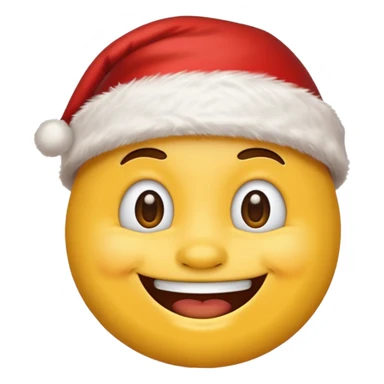 Smiling emoji with santa hat on sticker