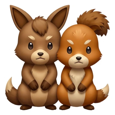 2 friendly pokemans one fell down and the other is helping the other get up  sticker