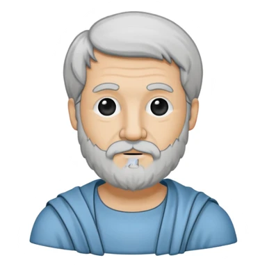 Aristotle drawing as a black outline icon, no fill, hand-drawn look sticker