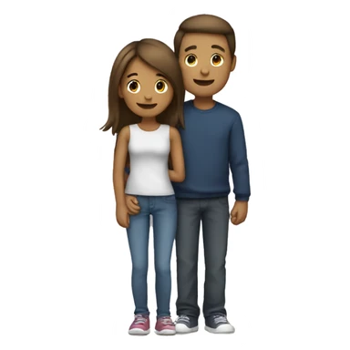 Couple hugging each other boy is taller than girl sticker