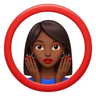 Big lips long nails bestie circle head sticker