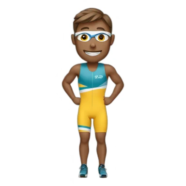 Triathlete on podium sticker