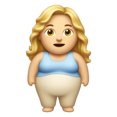 Obesity. A middle-aged woman with golden long hair. sticker