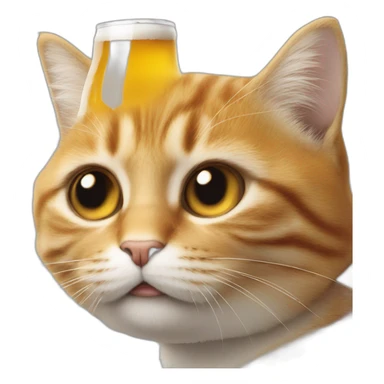 Un chat qui boit une bière sur trump sticker