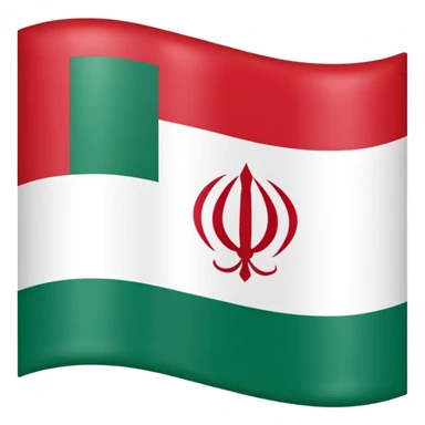 square iranian flag green white and red  sticker