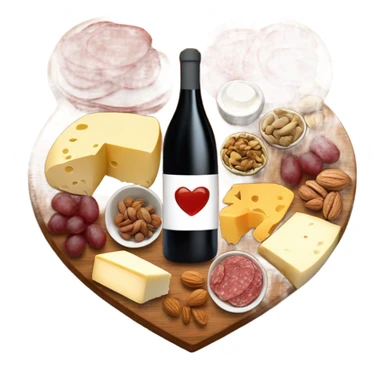 cute heart shaped charcuterie board with wine sticker