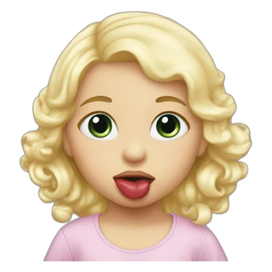 White blonde baby girl sucking pacifier sticker