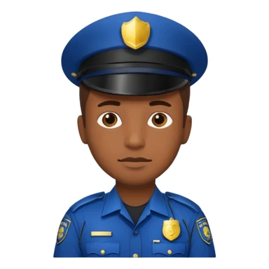 police officer man with brown skin, wearing uniform sticker