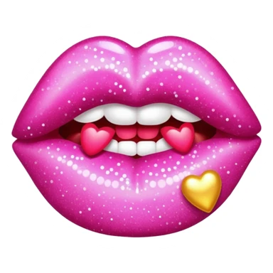 glitter pink kiss  sticker