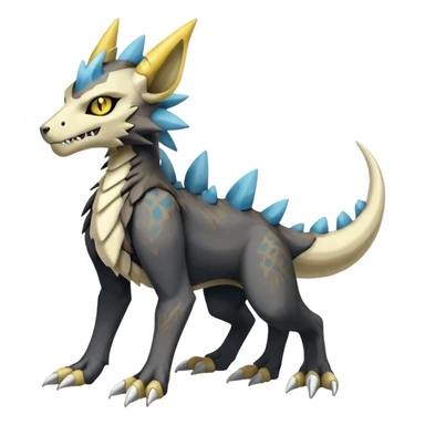 Manectric-Luxray-Cubone-Trico-Marowak-Draco-Fakémon-hybrid-creature (full body), 4 legs sticker