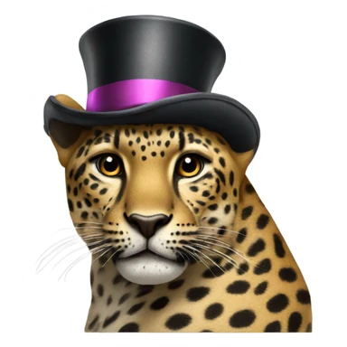 Leapord with a top hat on sticker