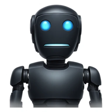 cute black robot face sticker