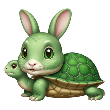  lapin qui a les yeux fermés et la tortu qui mange de la letu sticker