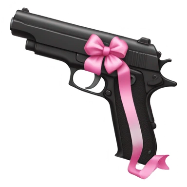 black gun with a pink bow sticker