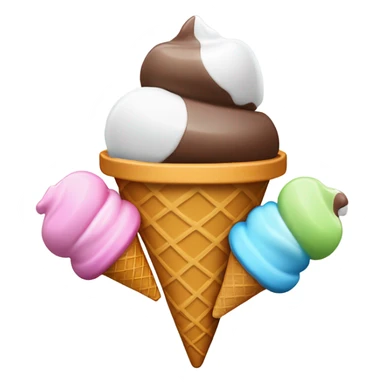 three scoop ice cream cone sticker