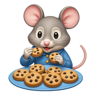 mouse eating cookies sticker