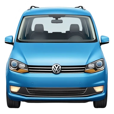 Blue Volkswagen Touran minivan from front angle sticker
