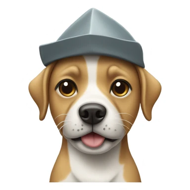 a dog with a shark hat sticker