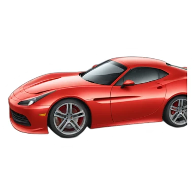 Red sport car with huge wheels sticker