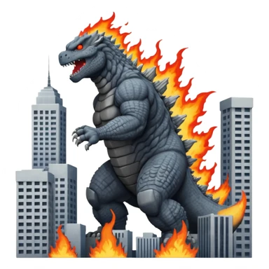godzilla destroying a city sticker
