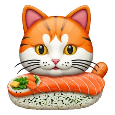 A cat made of sushi sticker