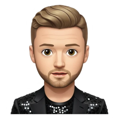Justin Timberlake from 'N Sync with dark blonde hair, black sequin outfit sticker