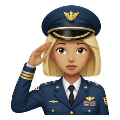 black solider woman salute with blonde hair sticker