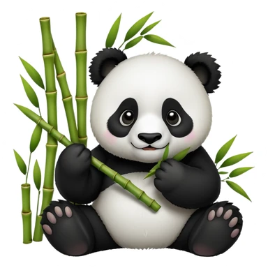 Panda bear eat bamboo sticker