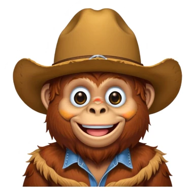 Orangutan wearing cowboy hat sticker