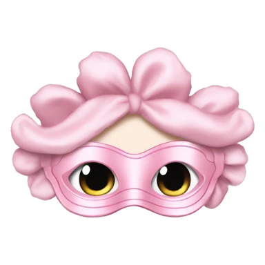 Light pink Frilly satin bedtime mask sticker