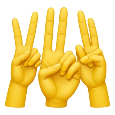 american sign language alphabet A yellow hand with six fingers sticker