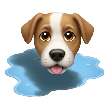Dog puddle french sticker