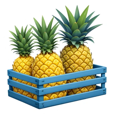 pineapples in a blue crate sticker