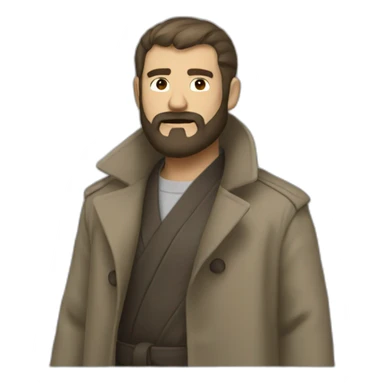reddit moderator (neck beard, full body, trenchcoat, katana) sticker