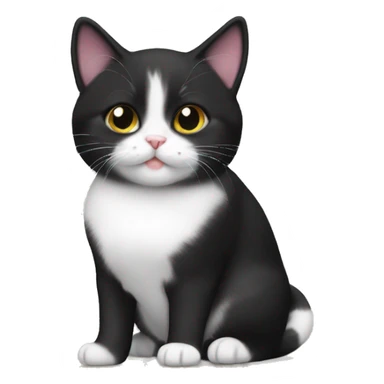 Black and white munchkin cat sticker