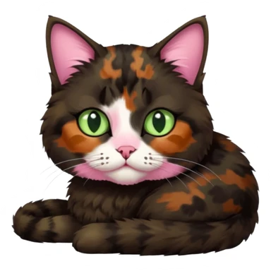dark tortoiseshell cat half pink nose pale green eyes sticker