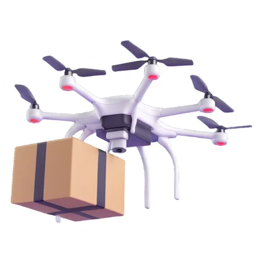 quadcopter drone delivering box sticker