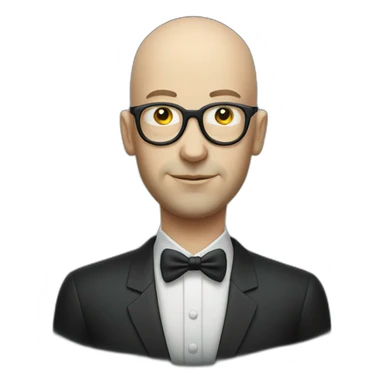 A white bald Man with glasses playing 8ball sticker