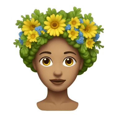 woman with ukrainian wreath on her head sticker